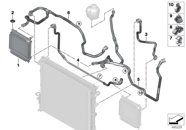 2020 BMW X4 M External Radiator Diagram