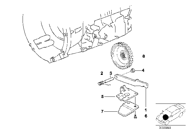 1999 BMW M3 Parking Lock Wheel Diagram for 24221219508