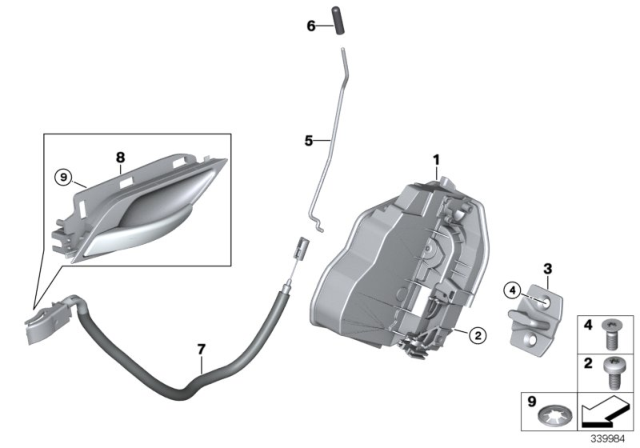 2013 BMW X1 Bowden Cable, Door Opener, Inner Rear Diagram for 51222990434
