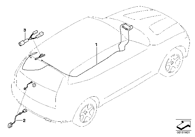 2006 BMW X3 Audio Wiring Harness Hifi Diagram for 61113414952