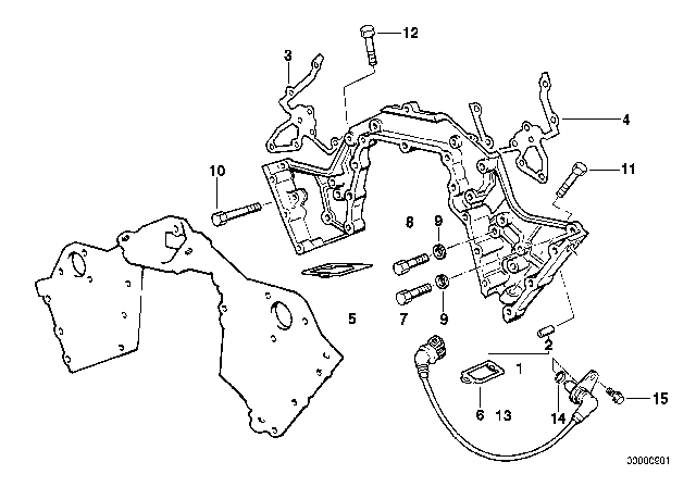 1995 BMW 750iL Timing Case Diagram 2