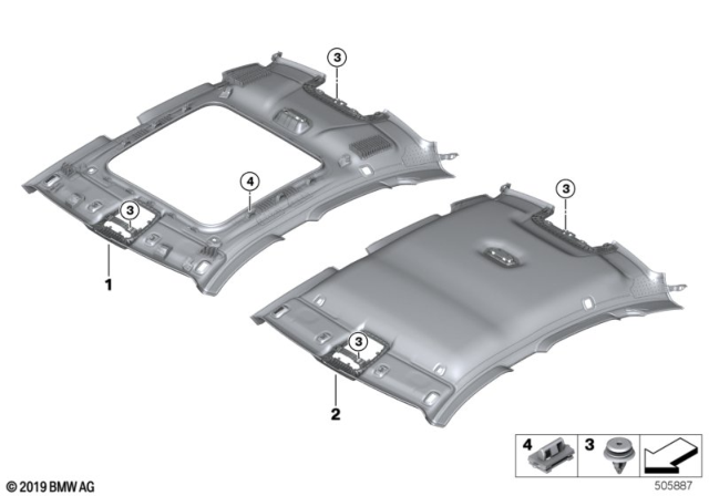 2020 BMW M235i xDrive Gran Coupe HEADLINING Diagram for 51448096763