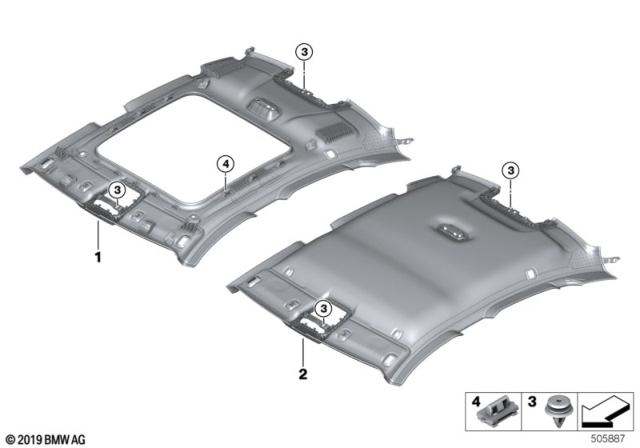 2020 BMW M235i xDrive Gran Coupe Headlining Diagram