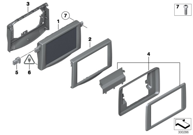 2011 BMW Alpina B7L Back Screen Diagram for 65509203890