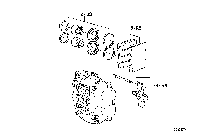 1983 BMW 733i Disc Brake Pad Repair Kit Diagram for 34111158360