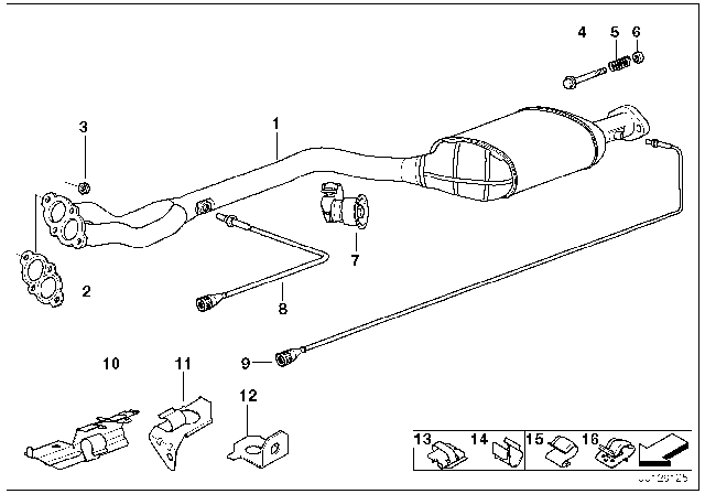 1996 BMW Z3 Catalytic Converter / Front Silencer Diagram