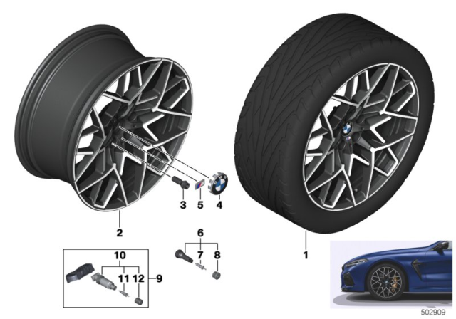 2020 BMW M8 RIM LIGHT ALLOY TRANSL.SHADO Diagram for 36108089568