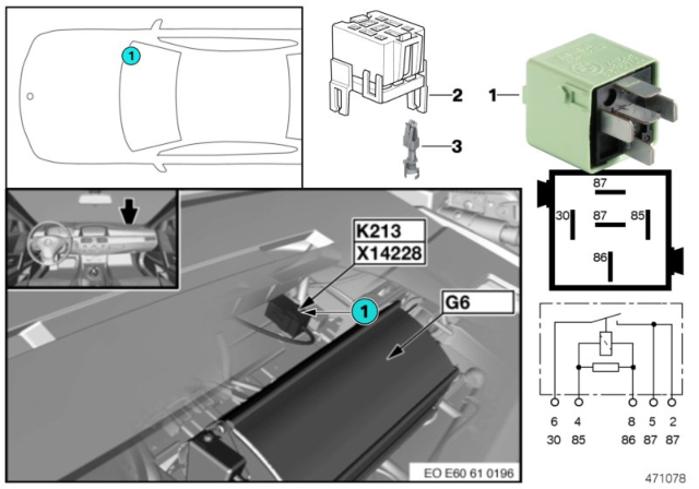 2010 BMW M6 Relay, Electrical Vacuum Pump Diagram