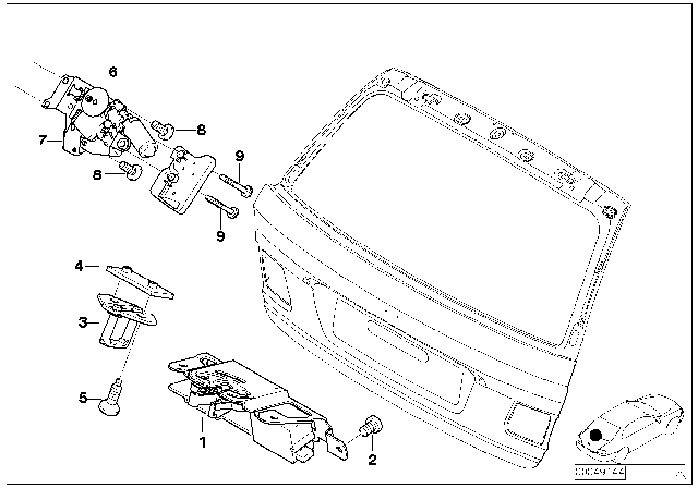 2001 BMW 325i Trunk Lid / Closing System Diagram