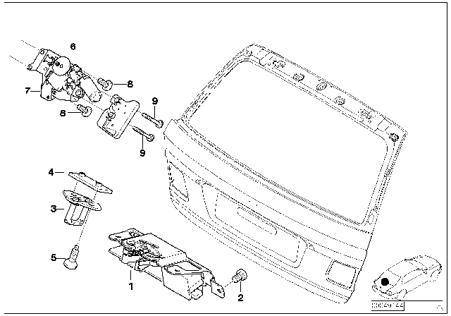 2004 BMW 325xi Trunk Lid / Closing System Diagram