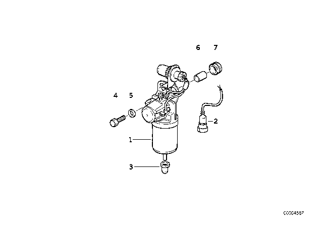 1992 BMW 325i Pressure Accumulator ASC+T Diagram