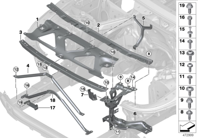 2018 BMW M760i xDrive Crosslink, Front Diagram for 51647357208