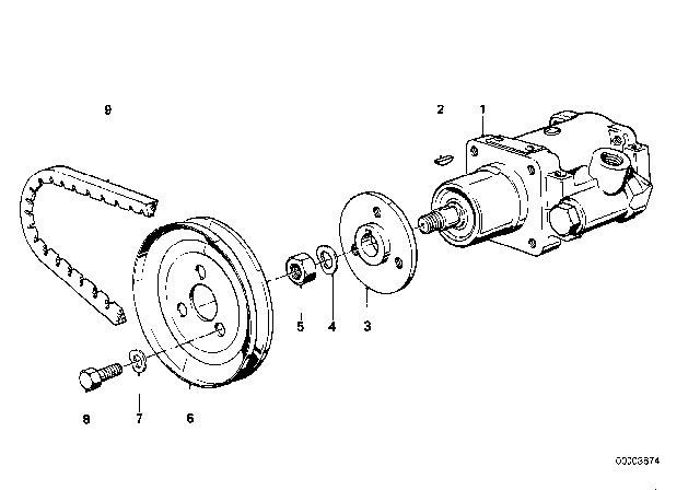 1986 BMW 735i Hydro Steering - Vane Pump Diagram 1