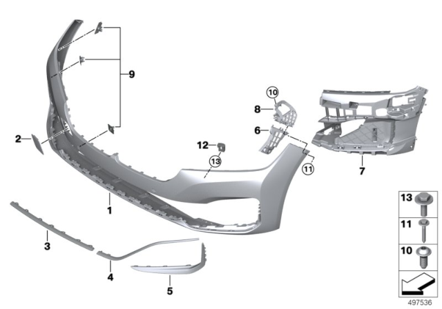 2020 BMW 750i xDrive Trim Cover, Bumper, Primed Diagram for 51119466573