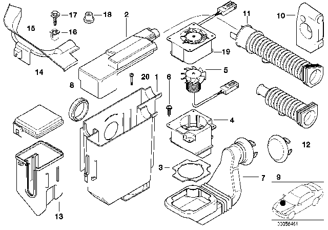 1998 BMW Z3 M Relay Box Cover Diagram for 12521433538