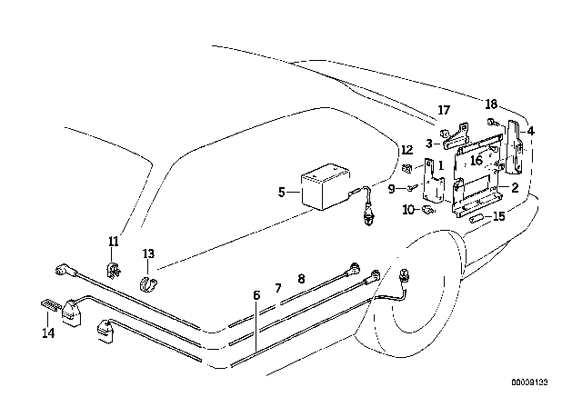 1991 BMW 735iL Supporting Plate Diagram for 65611969671