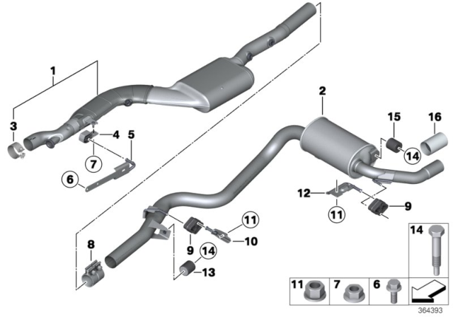 2015 BMW 328d xDrive Catalytic Converter Diagram for 18308570176