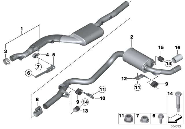 2014 BMW 328d xDrive Exhaust System Diagram 2