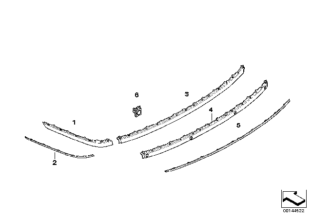 2007 BMW 750Li Bumper Guard, Primed, Centre Diagram for 51127142234