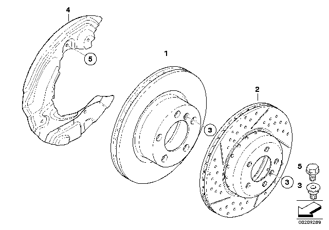 2013 BMW 128i Front Brake / Brake Disc Diagram