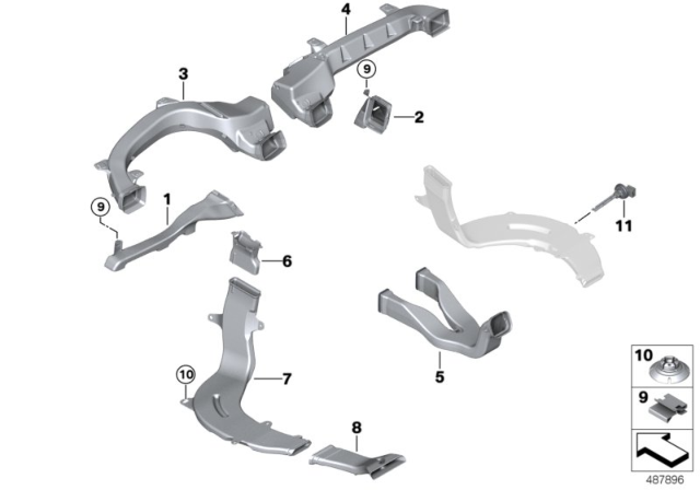 2020 BMW X3 M Air Channel Diagram