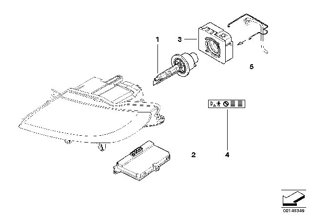 2006 BMW Z4 M Headlight, Electronic Parts, Xenon Light Diagram