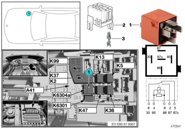 2003 BMW Z4 Relay, Secondary Air Pump Diagram