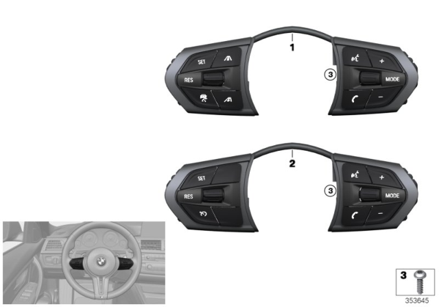 2012 BMW 328i Switch, Steering Wheel Diagram 4