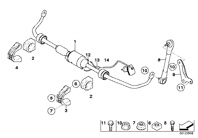 2008 BMW 650i Front Stabilizer Bar / Dynamic Drive Diagram