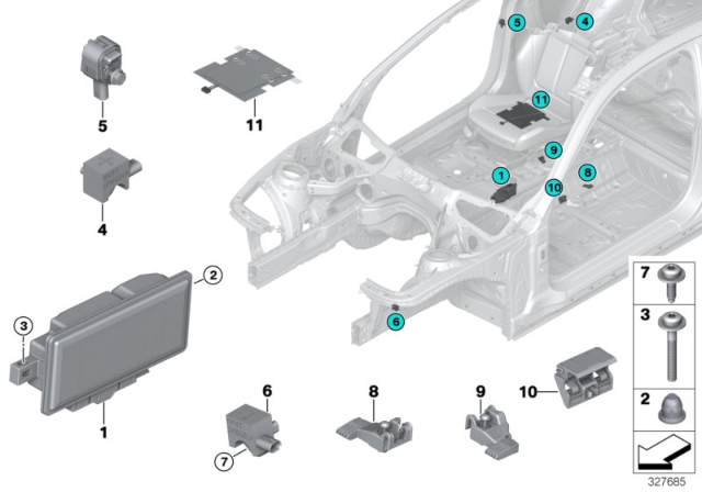 2017 BMW 440i Electric Parts, Airbag Diagram