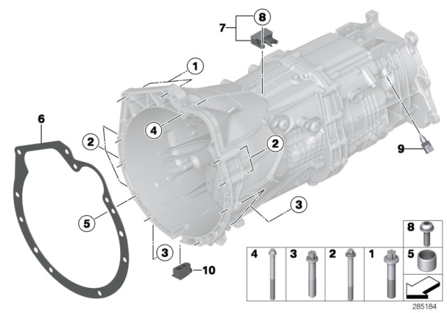 2016 BMW 328i Transmission Mounting Diagram