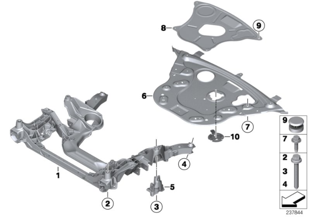 2015 BMW 740Ld xDrive Front Axle Support Diagram for 31116799321