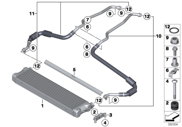 2018 BMW M6 Engine Oil Cooler / Oil Cooler Line Diagram