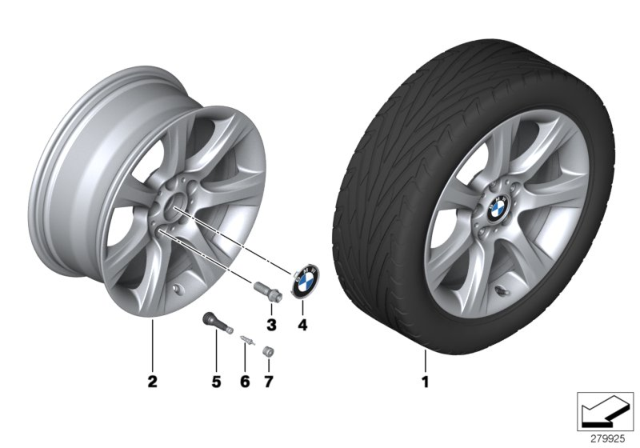 2014 BMW 320i BMW LA Wheel, Star Spoke Diagram 7
