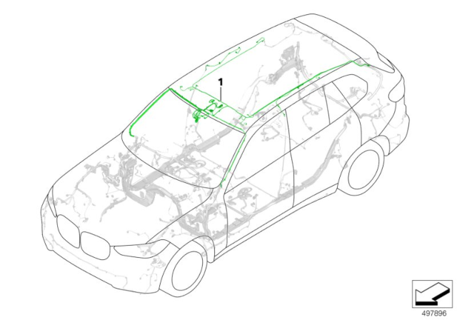 2019 BMW X7 ROOF CABLE HARNESS Diagram for 61128723288