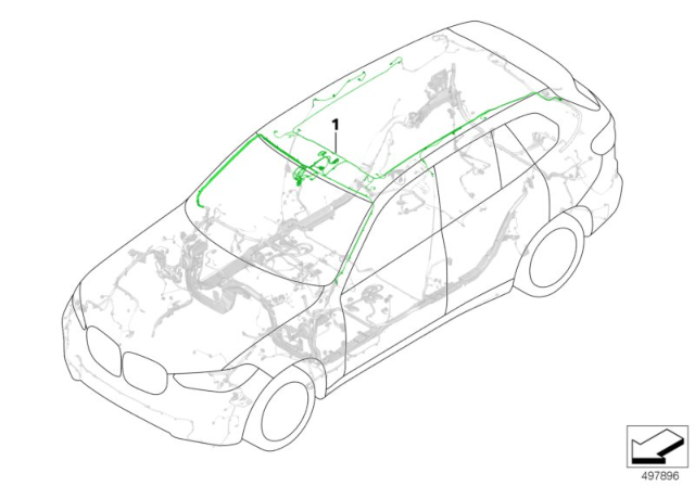 2019 BMW X7 ROOF WIRING HARNESS Diagram for 61128736332