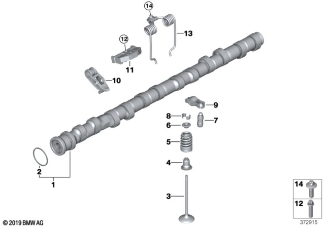 2018 BMW M4 Valve Timing Gear, Camshaft Diagram 1