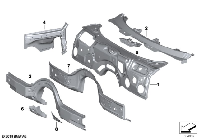2020 BMW Z4 Splash Wall Parts Diagram