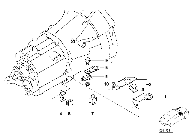 1997 BMW Z3 Gearbox Parts - Lambda Probe Holder Diagram