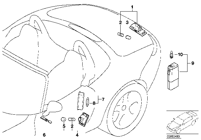 2001 BMW Z8 Door Warning Light Diagram for 63318352268