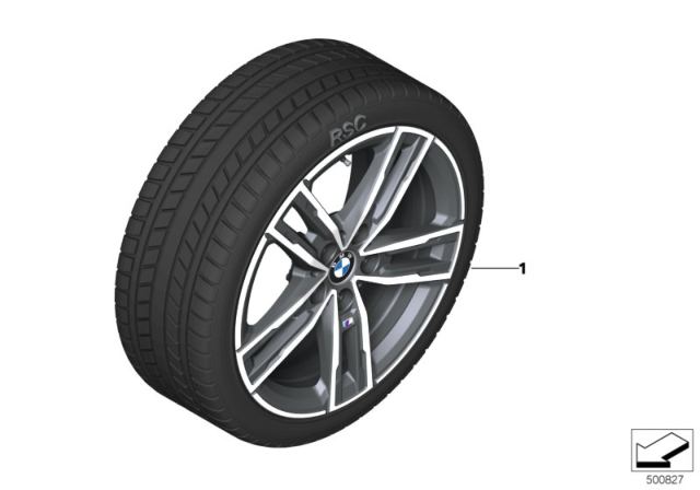 2020 BMW 228i xDrive Gran Coupe Winter Wheel With Tire M Double Spoke Diagram
