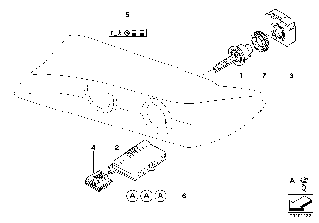 2004 BMW X3 Headlight, Electronic Parts, Xenon Light Diagram