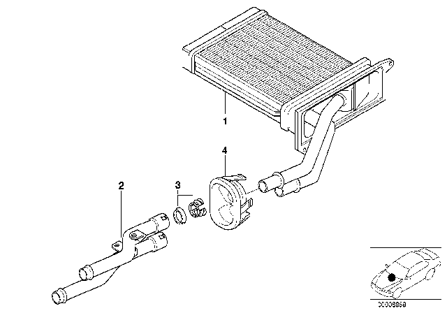 2002 BMW Z3 Heater Radiator Air Conditioning Diagram