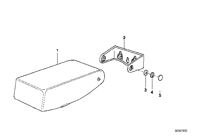 1992 BMW 525i Center Armrest Rear Diagram