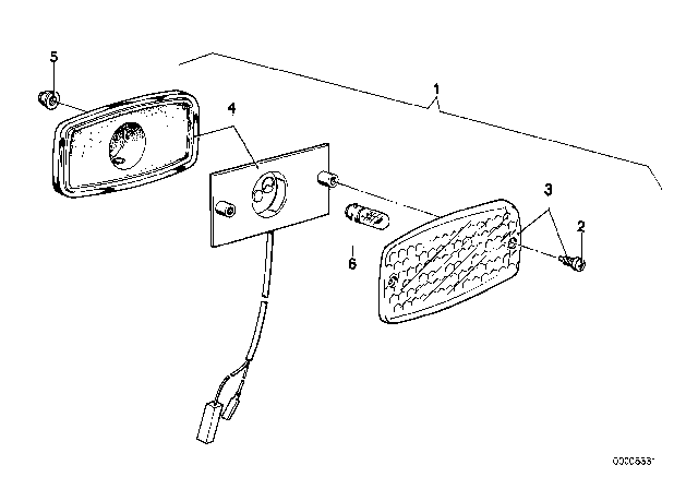 1981 BMW 528i Side Marker Light Diagram 2