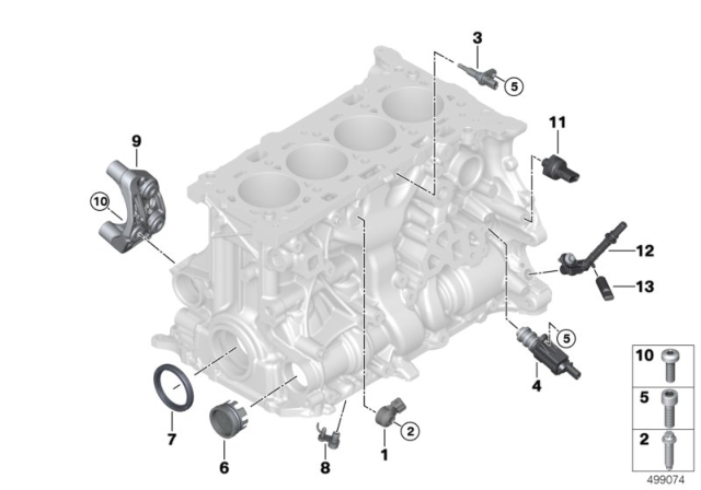 2020 BMW 530i xDrive Engine Block & Mounting Parts Diagram 2
