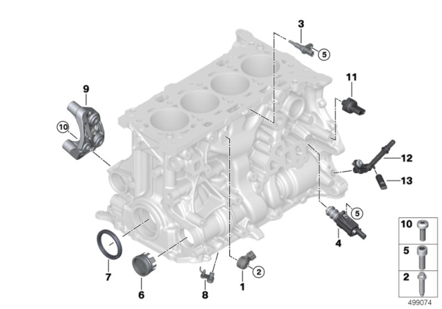 2020 BMW 228i xDrive Gran Coupe Engine Block & Mounting Parts Diagram 1