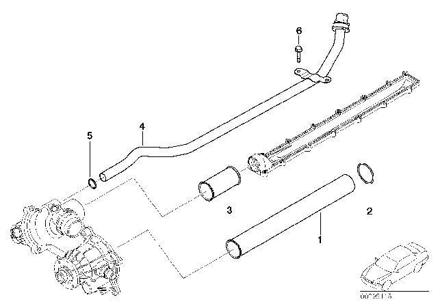 2004 BMW 760i Cooling System Pipe Diagram