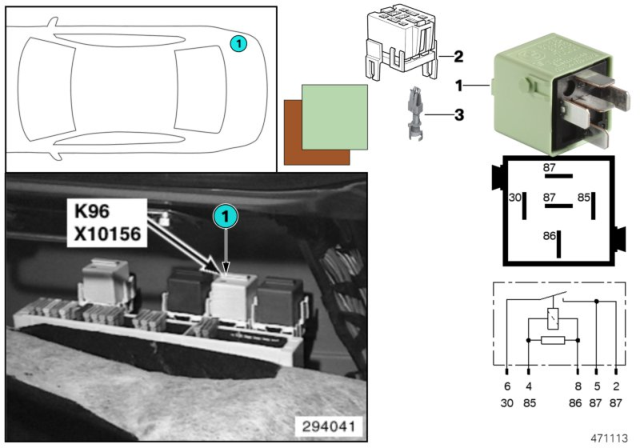 2001 BMW 750iL Relay, Fuel Pump Diagram