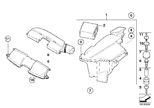 2012 BMW M3 Intake Silencer / Filter Cartridge Diagram